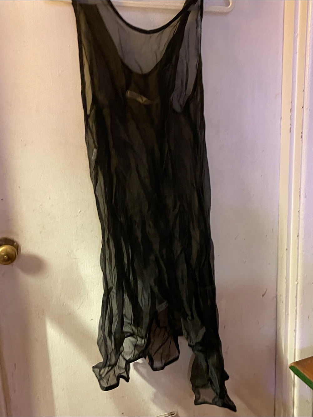 Asymmetrical Black Sheer Sleeveless Dress